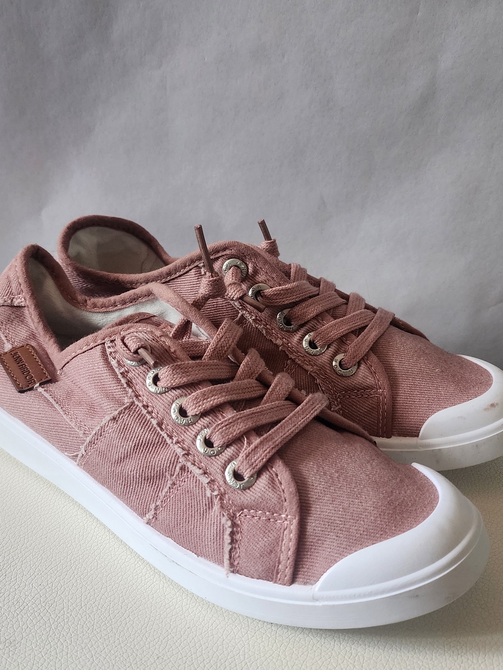 Jenn Ardor Rose Dusty Pink Canvas Lace-Up Sneakers